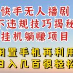 快手无人直播合规躺赚攻略：无风险操作确保账号安全稳定收益【独家揭秘】