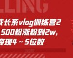 个人成长VLOG训练营二期火爆开启！轻松实现粉丝暴涨至2万，月入过万不是梦！