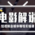电影解说短视频自媒体赚钱实操课：手把手教你月入过万