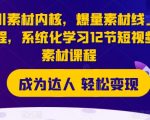 千川素材内核揭秘：独家爆量短视频素材线上课程，12节系统化学习，快速提升点击率！