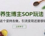 轻松掌握养生博主SOP秘籍，坚持操作，轻松引流变现不是梦！