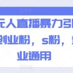 快手无人直播独家秘籍，轻松日引千粉，创业必备，S级流量攻略，全行业高效转化！