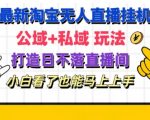 揭秘淘宝挂机无人直播盈利秘诀——公域+私域完美融合，打造24小时不间断盈利直播间，新手速成攻略！