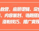 揭秘小红书私教营独家秘籍：掌握底层逻辑，精准定位赛道，账号包装秘诀，内容策划心法，选题搭建技巧，爆款创作攻略，快速涨粉策略，高效推广变现方法！