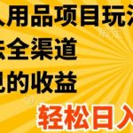 揭秘：独家最新成人用品项目玩法，全渠道盈利模式，轻松实现日入2000+，赚钱秘诀大公开！