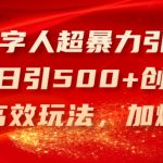 AI数字人引流黑科技，日增500+创业粉丝，独家高效策略，微信瞬间加满【揭秘】