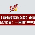 淘宝爆款女装项目，月入过万不是梦，揭秘电商盈利秘诀，一单狂赚1000+！