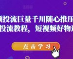 短视频投流秘籍：巨量千川随心推极致压千展，掌握核心投流技巧，玩转短视频好物运营！