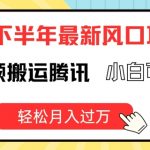 2024年下半年暴利风口项目揭秘：零基础也能操作的海外视频搬运，腾讯平台助力，轻松实现月入过万！