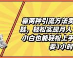 卖莆田高端鞋，学会这两种引流方法，月入1W+不是梦！小白也能快速上手，每天仅需1小时【独家揭秘】