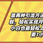 卖莆田高端鞋，学会这两种引流方法，月入1W+不是梦！小白也能快速上手，每天仅需1小时【独家揭秘】
