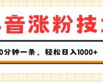 抖音极速涨粉攻略：单个视频轻松吸粉500+，仅需10分钟！三大变现方法助你日赚千元【独家揭秘】