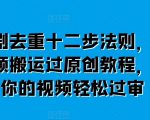 短视频搬运过原创教程：掌握短剧去重十二步法则，让你的视频飞速通过审核！