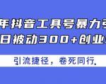 2024年抖音工具号暴力引流实操攻略：每日轻松吸引300+精准创业粉丝，揭秘快速成功的秘密路径，让你的同行望尘莫及！