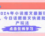 2024年小说推广独门秘籍：快速批量制作话题图文的终极攻略
