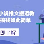 2024年小说推广搬运终极教程：轻松搬砖赚大钱！