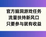 揭秘：官方脑洞游戏任务，狂揽流量扶持，参与即享丰厚收益，新风口不容错过！