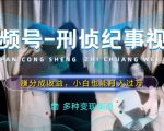 揭秘：轻松月入过万不是梦！新手小白必看，利用刑侦纪实视频，实现视频号分成计划暴利收益，操作如此简单！