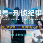 揭秘：轻松月入过万不是梦！新手小白必看，利用刑侦纪实视频，实现视频号分成计划暴利收益，操作如此简单！