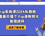 2024年独家个人IP打造课程！揭秘涨粉转化变现闭环，实现私教班价值最大化！