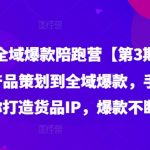货品IP打造秘籍：第3期全域爆款陪跑营，独家揭秘赛道选择与产品策划，手把手助你持续制造爆款！