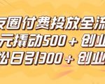 100元低成本引爆朋友圈，揭秘日引300+精准创业粉的高效付费投放全流程，实现500+创业粉丝增长！