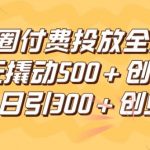 100元低成本引爆朋友圈，揭秘日引300+精准创业粉的高效付费投放全流程，实现500+创业粉丝增长！