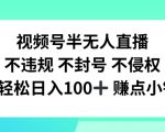 视频号半无人直播赚钱攻略：安全不封号，轻松日赚100+，独家揭秘技巧！