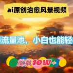 AI治愈系风景视频制作秘籍，轻松引爆流量，小白逆袭成大神，揭秘篇篇爆款10W+点击秘诀！