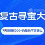 抖音复古寻宝热潮来袭，独家揭秘7天轻松赚5000+的惊人技巧，错过等一年！
