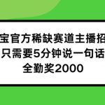 淘宝独家主播招募启动！稀缺赛道等你加入，5分钟发言轻松赚全勤奖2000元——揭秘内部机会！