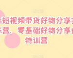 抖音带货必看！零基础小白变大神，好物分享实战训练营，轻松创富不是梦！