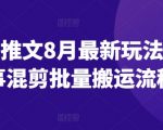 8月小说推广秘籍：揭秘故事混剪搬运流程，批量打造爆款内容！