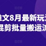 8月小说推广秘籍：揭秘故事混剪搬运流程，批量打造爆款内容！