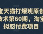 淘宝天猫独家打爆班！第60期高阶技术揭秘，轻松掌握虚拟怼付费项目盈利秘诀！