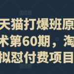 淘宝天猫独家打爆班！第60期高阶技术揭秘，轻松掌握虚拟怼付费项目盈利秘诀！