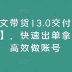 抖音图文带货终极教程13.0版全新上线，一键掌握快速出单秘诀，高效打造爆款账号！