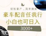 揭秘：隐藏的暴利小项目——豪车配音，日赚数千，轻松实现财富自由！