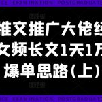 女频长篇小说推广秘籍：一天轻松破万收益，揭秘爆单套路（上篇）