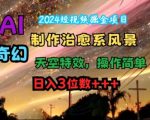 2024年短视频赚钱新风口！AI一键打造治愈系美景，奇幻天空特效，轻松操作，日赚300+，独家揭秘！