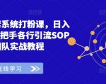 全网独家打粉课程！日赚3000+不是梦，手把手教你引流SOP，团队实战攻略助你快速变现！