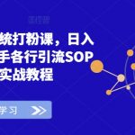 全网独家打粉课程！日赚3000+不是梦，手把手教你引流SOP，团队实战攻略助你快速变现！