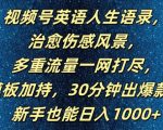 视频号英语励志语录吸金攻略，一网捕获海量流量，独家模板助你30分钟打造爆款，新手速成日赚1000+秘诀大公开！