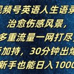 视频号英语励志语录吸金攻略，一网捕获海量流量，独家模板助你30分钟打造爆款，新手速成日赚1000+秘诀大公开！
