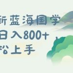 国学项目揭秘：独家揭秘长期蓝海市场矩阵，带你从0到1实现财富增长！