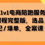 小红书一对一电商辅导，全方位资料+独家课程，揭秘选品技巧、爆款笔记攻略，助你轻松爆单！全案课程限时抢！