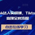 揭秘TIKTOK达人赚钱秘诀：实战课程教你从零到一快速变现全套流程！