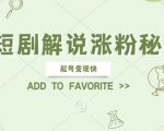 AI短剧解说快速吸粉攻略：轻松起号，高效变现，简易操作，矩阵玩法大揭秘！