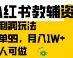 揭秘：小红书教辅资料暴利赚钱攻略，一单99元，轻松月入过万，零基础也能快速上手！