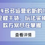 2024年拼多多运营秘籍：12节精华课程大揭秘，实战操作打造爆款，轻松掌握盈利之道！